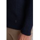 Dark Blue Cotton And Acrylic Fabric With Crew Neck Detail Casual Men's Knitwear