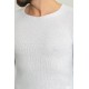 White Cotton And Acrylic Fabrics With Bike Collar Detailed Casual Mens Knitwear