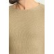 Stone Color Cotton And Acrylic Fabric With Crew Neck Detail Casual Men's Knitwear