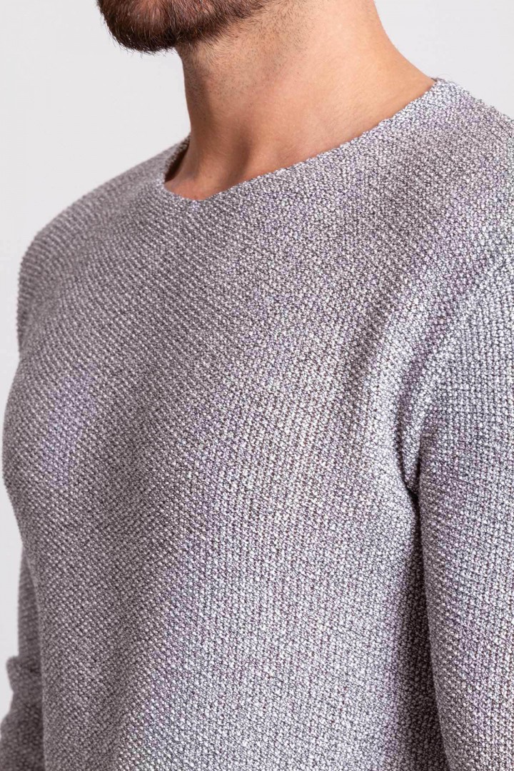 Black And White Color Combination Cotton And Acrylic Fabric With Crew Neck Detail Casual Men's Knitwear