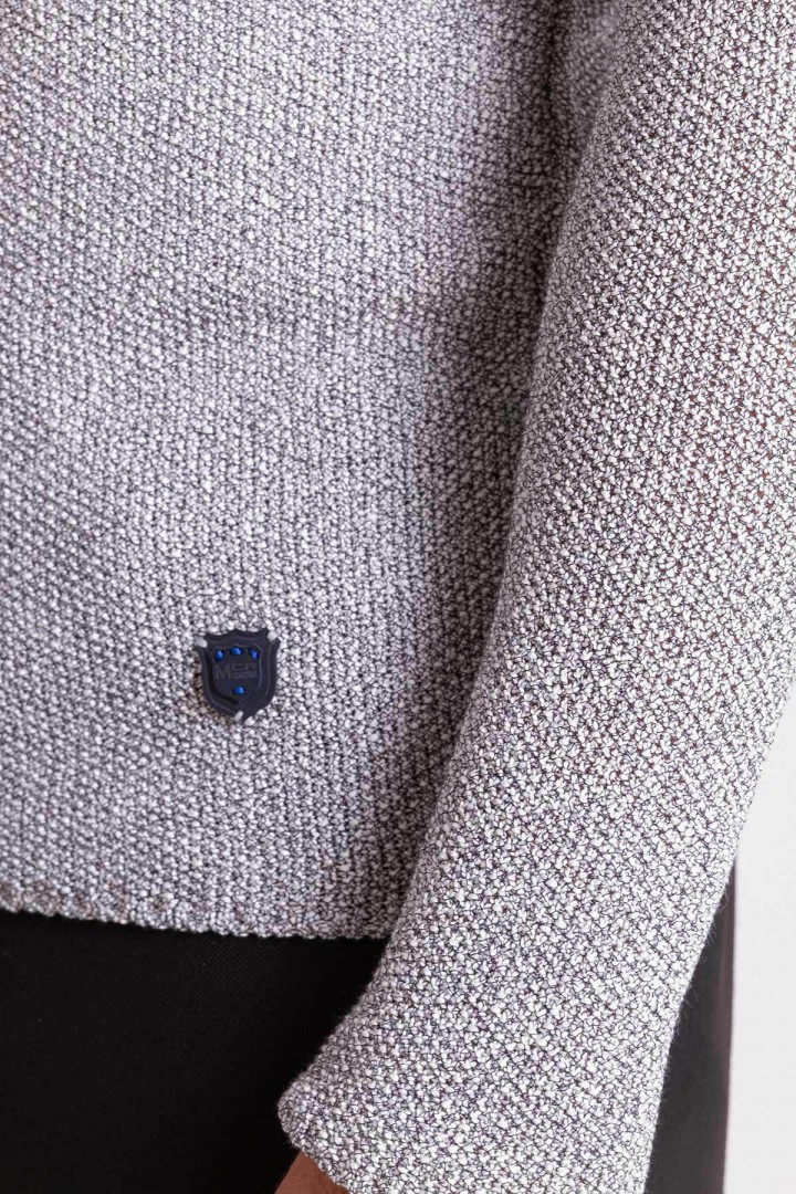 Black And White Color Combination Cotton And Acrylic Fabric With Crew Neck Detail Casual Men's Knitwear