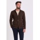 Brown Color Cotton And Acrylic Fabric Casual Men's Knit Jacket