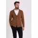 Camel Color Cotton And Acrylic Fabric Casual Men's Knit Jacket