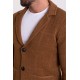 Camel Color Cotton And Acrylic Fabric Casual Men's Knit Jacket
