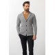 Light Grey Color Cotton And Acrylic Fabric Casual Men's Knit Jacket