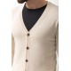 Beige Cotton And Elastane Fabric Knitted Design Classic Men's Sweater