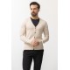 Beige Cotton And Elastane Fabric Knitted Design Classic Men's Sweater