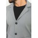 Anthracite Color Wool And Acrylic Fabric With Hanging Pocket And Wide Collar Detail Casual Men's Knitwear