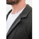 Anthracite Color Hanging Pocket Design Casual Men's Knit Jacket