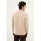 Beige Color Hanging Pocket Design Casual Men's Knit Jacket