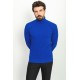 Sax Patterned Cotton And Acrylic Fabrics With Turtleneck Detailed Casual Mens Knitwear