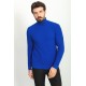 Sax Patterned Cotton And Acrylic Fabrics With Turtleneck Detailed Casual Mens Knitwear