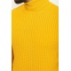 Yellow Patterned Cotton And Acrylic Fabrics With Turtleneck Detailed Casual Mens Knitwear