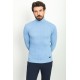 Light Blue Patterned Cotton And Acrylic Fabrics With Turtleneck Detailed Casual Mens Knitwear