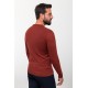 Claret Red Color Elastane And Viscose Fabric With Crew Neck And Long Sleeved Detail Casual Men's Knitwear