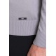 Light Grey Color Elastan And Viscose Fabric With Crew Neck And Long Sleeved Detail Casual Men's Knitwear