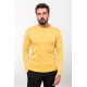 Yellow Color Elastane And Viscose Fabric With Crew Neck And Long Sleeved Detail Casual Men's Knitwear