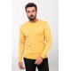 Yellow Color Elastane And Viscose Fabric With Crew Neck And Long Sleeved Detail Casual Men's Knitwear