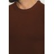 Tile Color Elastan And Viscose Fabric With Crew Neck And Long Sleeved Detail Casual Men's Knitwear