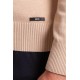 Beige Color Elastan And Viscose Fabric With Crew Neck And Long Sleeved Detail Casual Men's Knitwear
