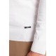 Ecru Color Elastan And Viscose Fabric With Crew Neck And Long Sleeved Detail Casual Men's Knitwear