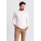 Ecru Color Elastan And Viscose Fabric With Crew Neck And Long Sleeved Detail Casual Men's Knitwear