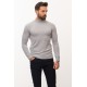 Light Grey Color Viscose And Elastane Fabric With Mock Turtleneck Detail Casual Men's Knitwear