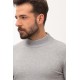 Light Grey Color Viscose And Elastane Fabric With Mock Turtleneck Detail Casual Men's Knitwear