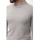 Light Grey Color Viscose And Elastane Fabric With Mock Turtleneck Detail Casual Men's Knitwear