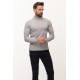 Light Grey Color Viscose And Elastane Fabric With Mock Turtleneck Detail Casual Men's Knitwear