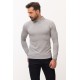 Light Grey Color Viscose And Elastane Fabric With Mock Turtleneck Detail Casual Men's Knitwear