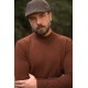 Tile Color Viscose And Elastane Fabric With Mock Turtleneck Detail Casual Men'S Knitwear