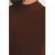 Tile Color Viscose And Elastane Fabric With Mock Turtleneck Detail Casual Men'S Knitwear