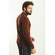 Tile Color Viscose And Elastane Fabric With Mock Turtleneck Detail Casual Men'S Knitwear
