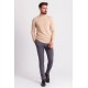 Beige Color Viscose And Elastane Fabric With Mock Turtleneck Detail Casual Men's Knitwear