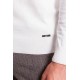 Ecru Color Viscose And Elastane Fabric With Mock Turtleneck Detail Casual Men's Knitwear