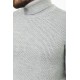 Light Grey Color Knitted And Woven Fabric With Turtleneck Design Casual Men's Knitwear