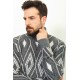 Anthracite Wool And Acrylic Fabric Argyle Design With Turtleneck Casual Mens Knitwear
