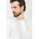 Ecru Color Viscose And Elastane Fabric With Turtleneck Detail Classic Men's Knitwear