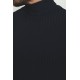 Dark Blue Color Viscose And Elastane Fabric With Turtleneck Detail Classic Men's Knitwear