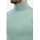 Unripe Almond Color Turtleneck Design Classic Men's Knitwear