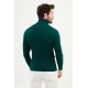 Emerald Color Turtleneck Design Classic Men's Knitwear