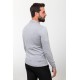 Light Grey Color Viscose Fabric Zippered And Shirt Collar Design Casual Men's Knitwear