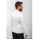 Ecru Color Viscose Fabric Zippered And Shirt Collar Design Casual Men's Knitwear