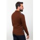 Filbert Color Viscose Fabric Figured Design Casual Men's Polo Collar Knitwear