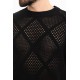 Black Color Crew Neck Design Casual Men's Knit Tshirt