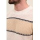 Ecru Color Crew Neck Design Casual Oversize Men's Tshirt