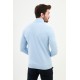Blue Color Mock Turtleneck Design Classic Men's Knitwear