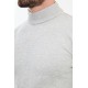 Light Grey Color Mock Turtleneck Design Classic Men's Knitwear