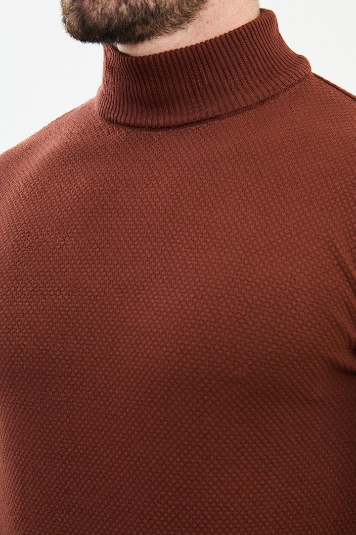 Tile Color Mock Turtleneck Design Classic Men's Knitwear